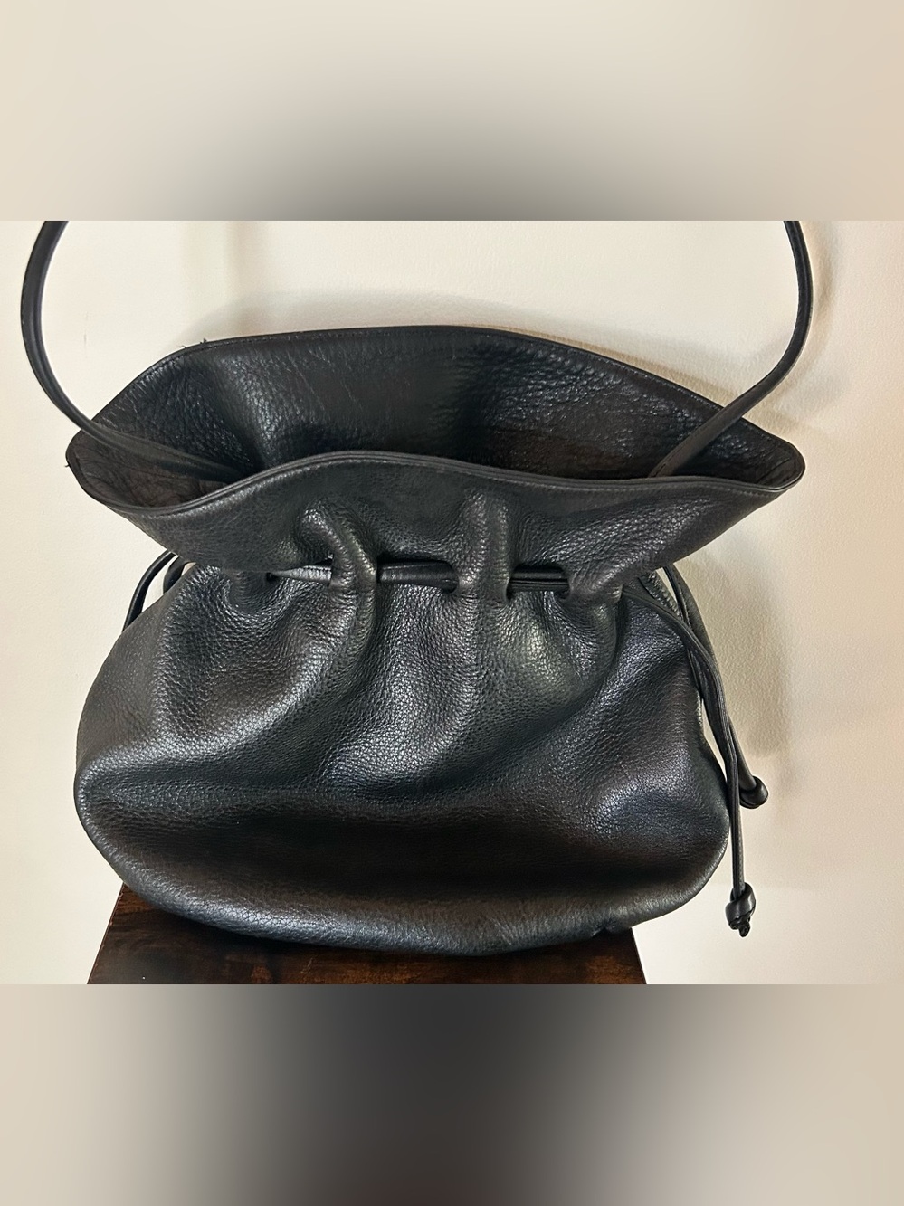 Vintage Zara Terez Black leather Shoulder Bucket Bag